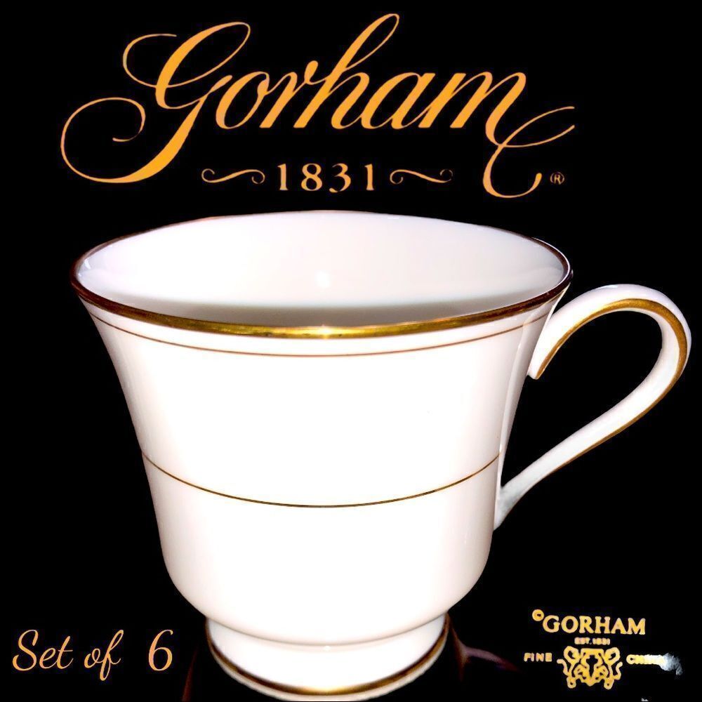 Set of 6 Gorham gold Tea Cups. Like new